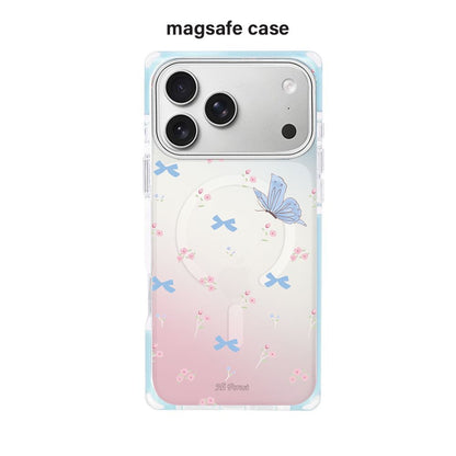 Pastel Butterfly & Bow Gradient Transparent iPhone Case