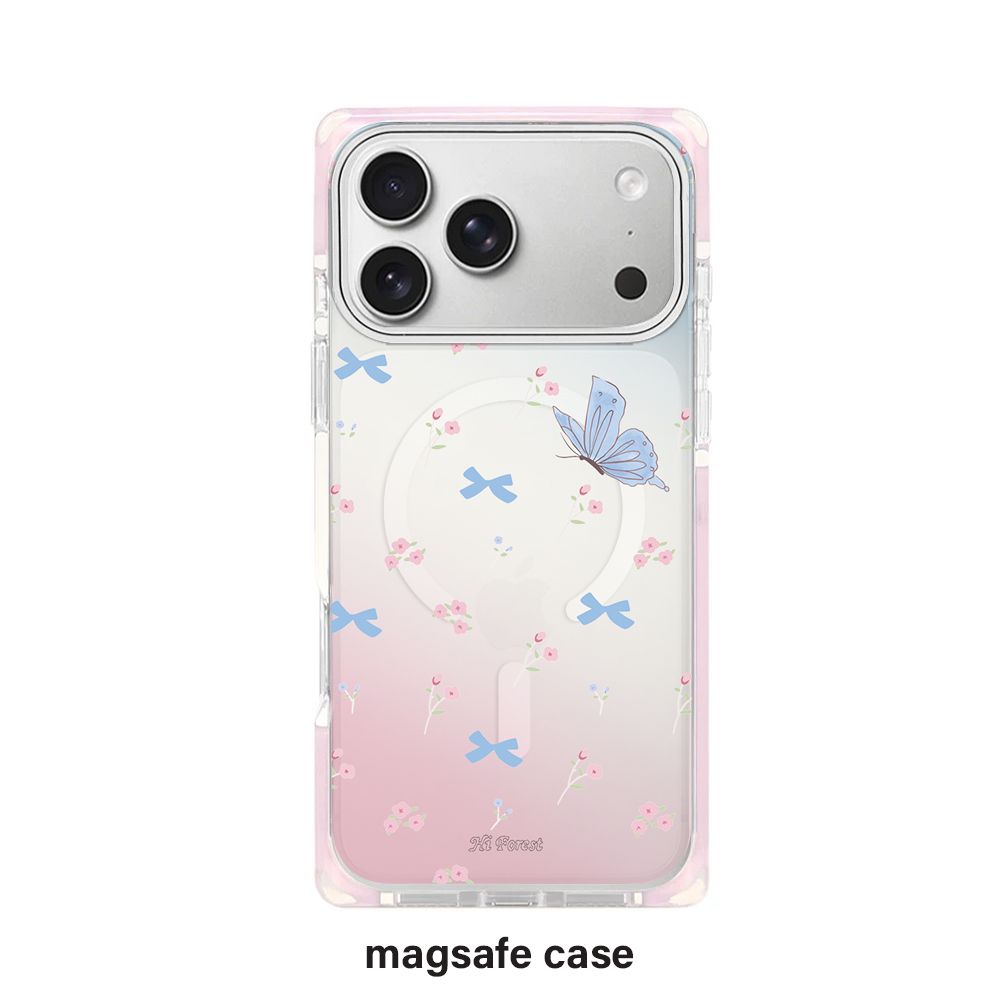 Pastel Butterfly & Bow Gradient Transparent iPhone Case
