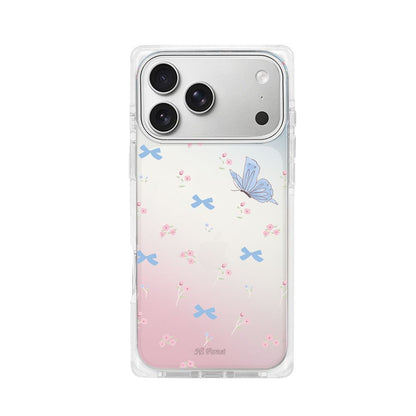 Pastel Butterfly & Bow Gradient Transparent iPhone Case