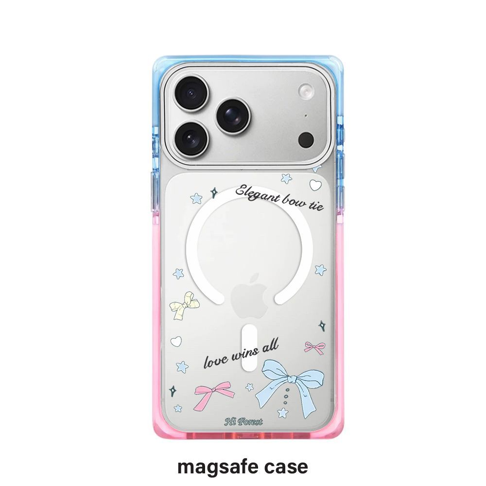 Elegant Bow Tie MagSafe iPhone Case | Pastel Cute Design Transparent Shockproof Back Cover