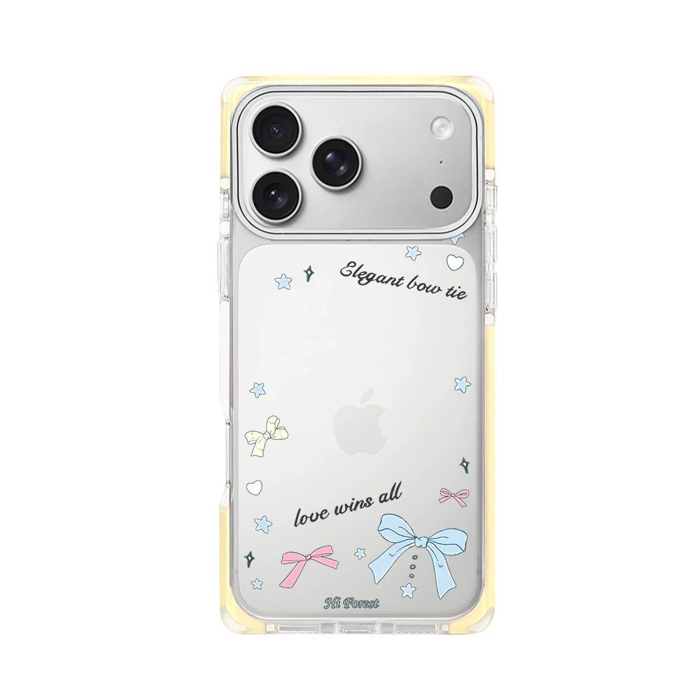 Elegant Bow Tie MagSafe iPhone Case | Pastel Cute Design Transparent Shockproof Back Cover