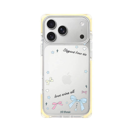 Elegant Bow Tie MagSafe iPhone Case | Pastel Cute Design Transparent Shockproof Back Cover