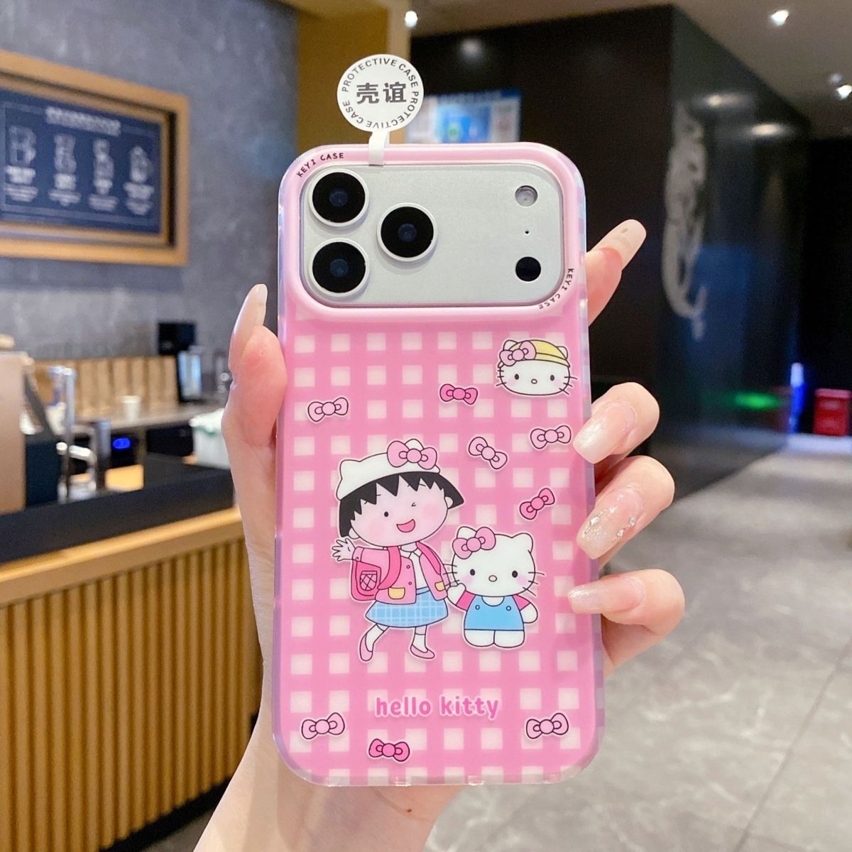 iPhone Hello Kitty Check Pattern Case – Soft Protective Cover