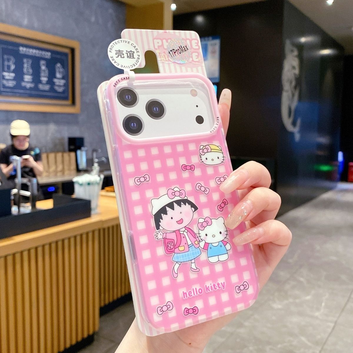 iPhone Hello Kitty Check Pattern Case – Soft Protective Cover