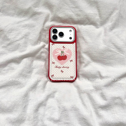iPhone Cherry Heart Printed Case – Soft Back Cover