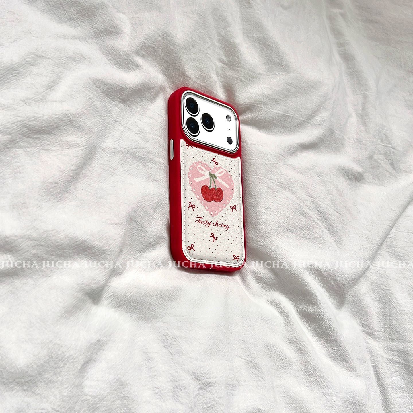 iPhone Cherry Heart Printed Case – Soft Back Cover