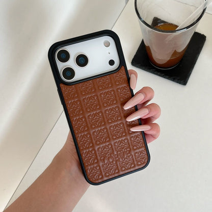 Luxury Embossed Leather iPhone Case | Premium Textured Back Cover with Shockproof Frame