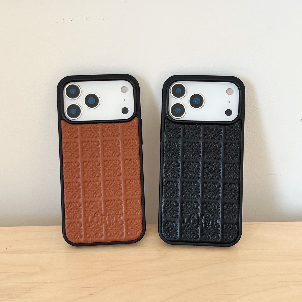 Luxury Embossed Leather iPhone Case | Premium Textured Back Cover with Shockproof Frame