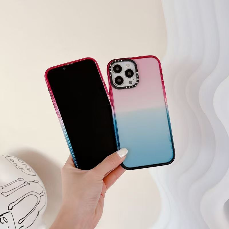 iPhone Gradient Case with Magnetic Ring – Transparent Back Cover