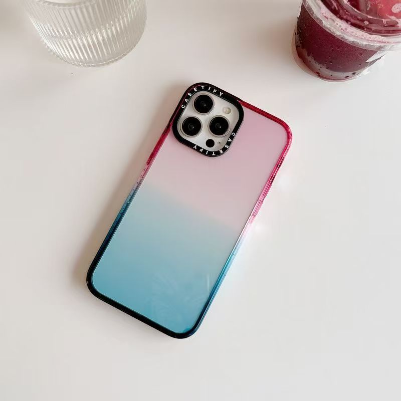 iPhone Gradient Case with Magnetic Ring – Transparent Back Cover