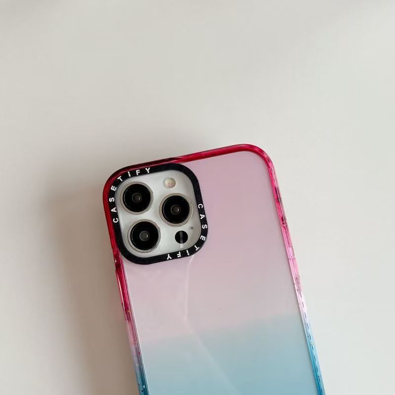 iPhone Gradient Case with Magnetic Ring – Transparent Back Cover