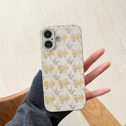 iPhone Floral Card Holder Case – Soft Back Cover with Pocket
