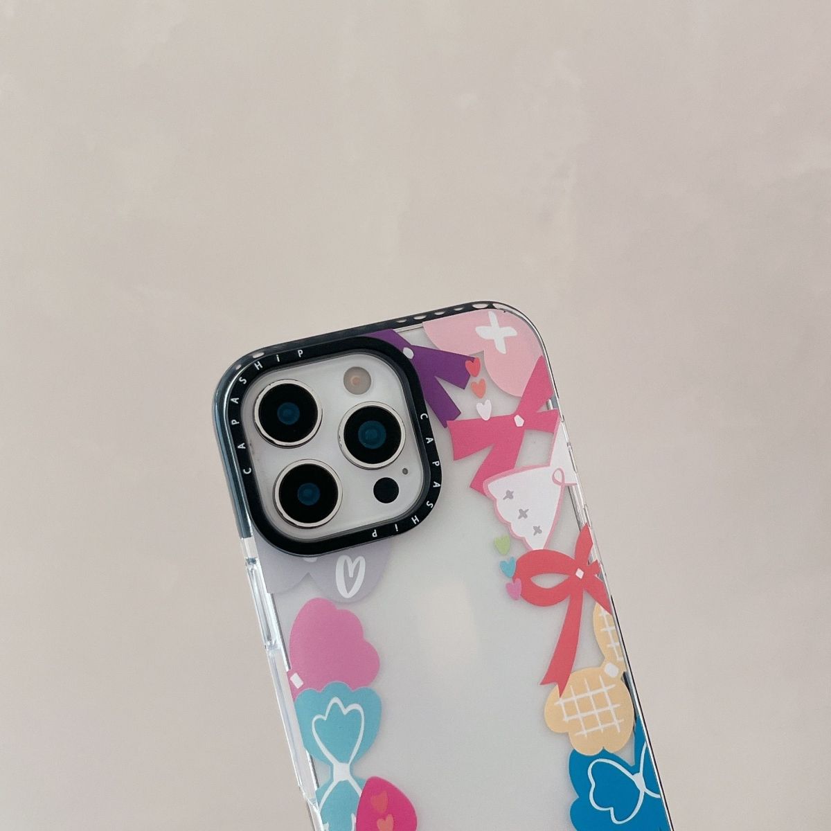Cute Bow & Floral Printed Transparent Phone Case – Shockproof Soft Cover
