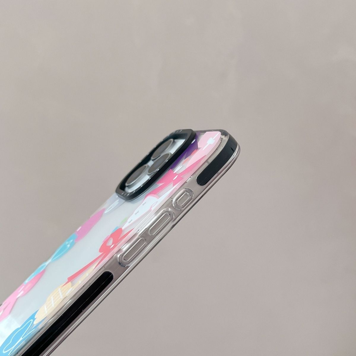 Cute Bow & Floral Printed Transparent Phone Case – Shockproof Soft Cover