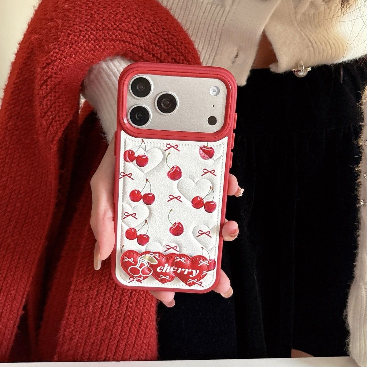 Cherry Pattern Back Cover for iPhone – Slim Protective Case