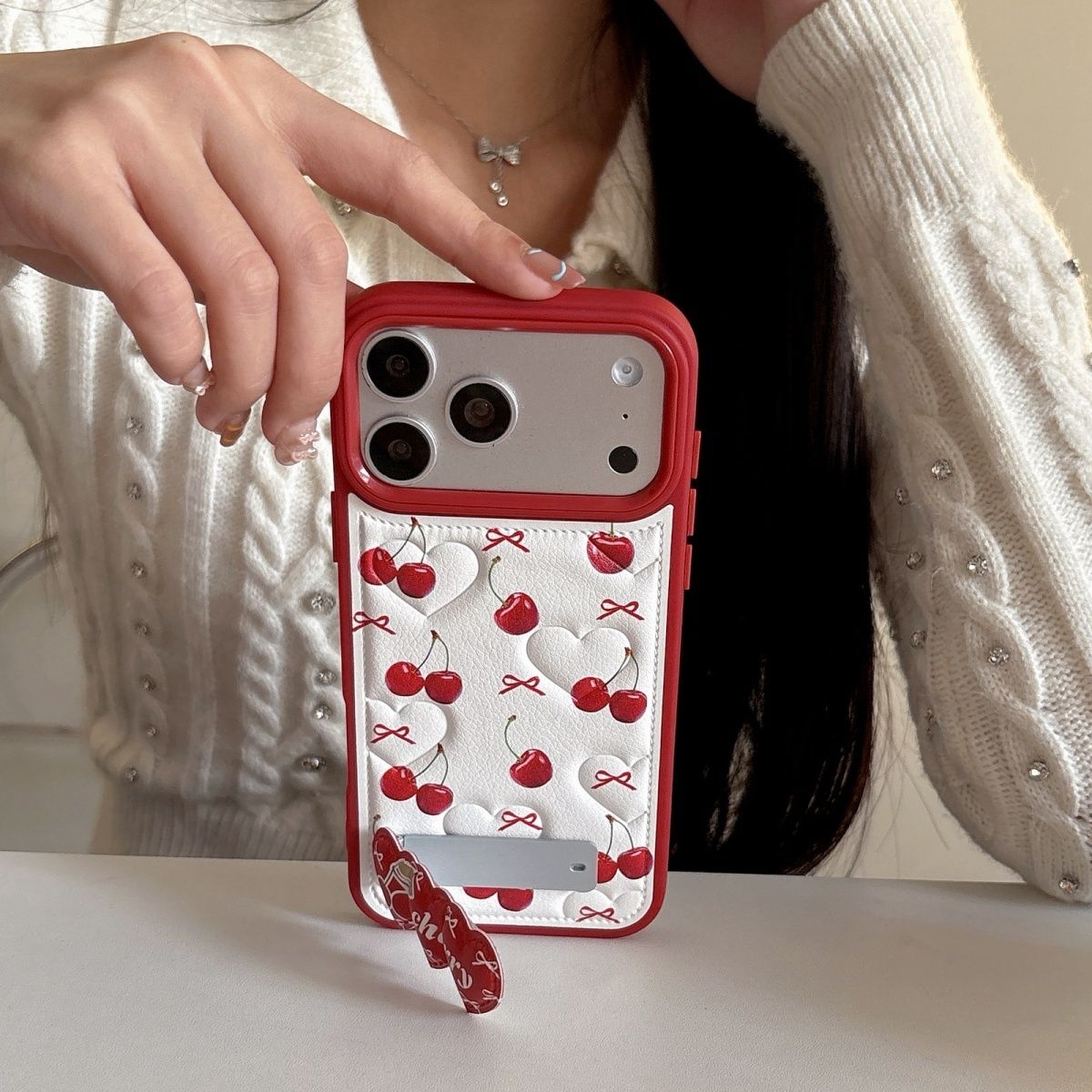 Cherry Pattern Back Cover for iPhone – Slim Protective Case