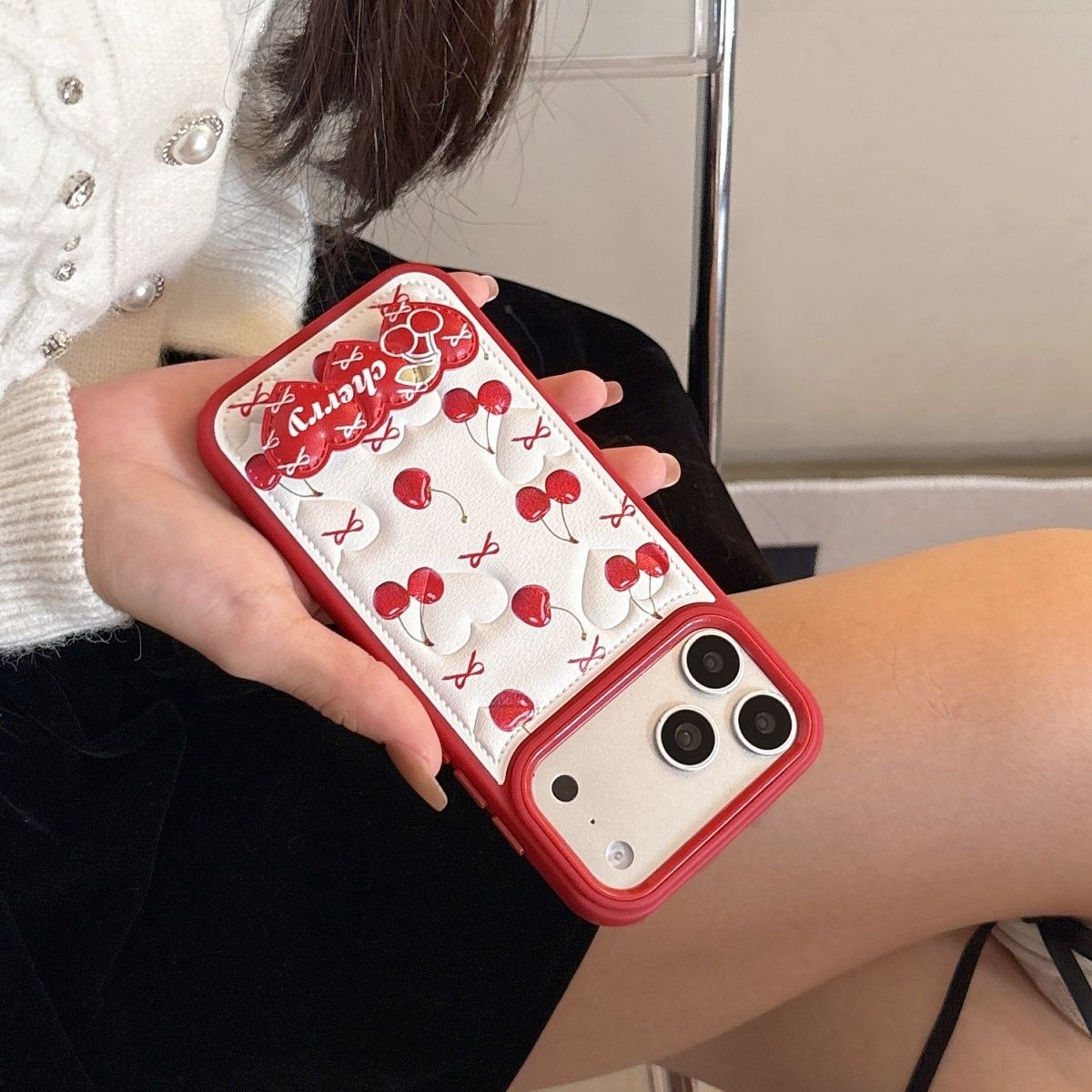 Cherry Pattern Back Cover for iPhone – Slim Protective Case