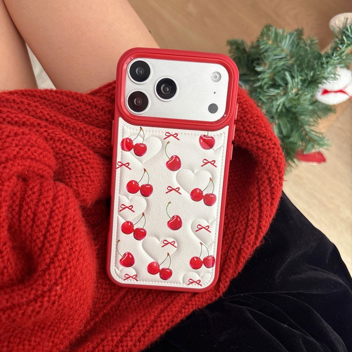 Cherry Pattern Back Cover for iPhone – Slim Protective Case
