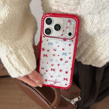 Cute Cherry Bow 3D Designer Phone Case with Shockproof Border
