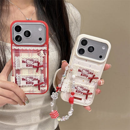 Hello Kitty Design Back Cover with Strap for iPhone
