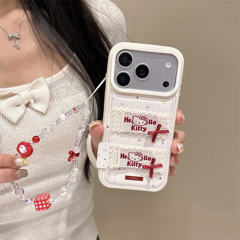 Hello Kitty Design Back Cover with Strap for iPhone