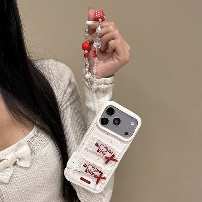 Hello Kitty Design Back Cover with Strap for iPhone