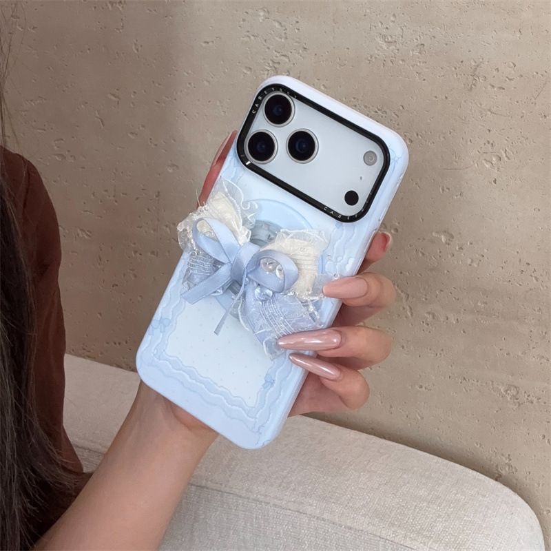 Bow Design Back Cover with Grip for iPhone