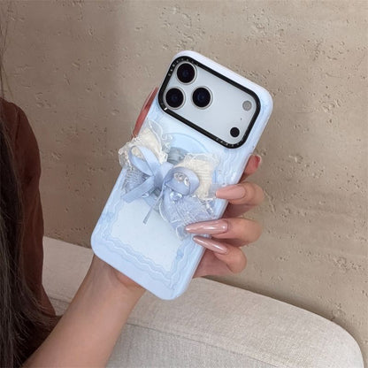 Bow Design Back Cover with Grip for iPhone