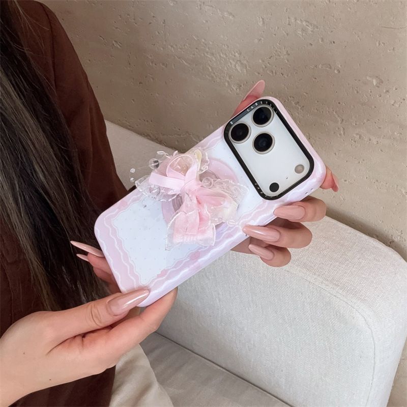 Bow Design Back Cover with Grip for iPhone