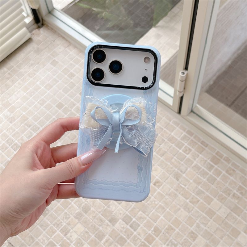 Bow Design Back Cover with Grip for iPhone