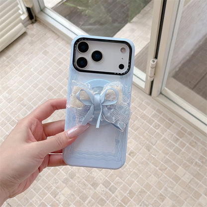 Bow Design Back Cover with Grip for iPhone