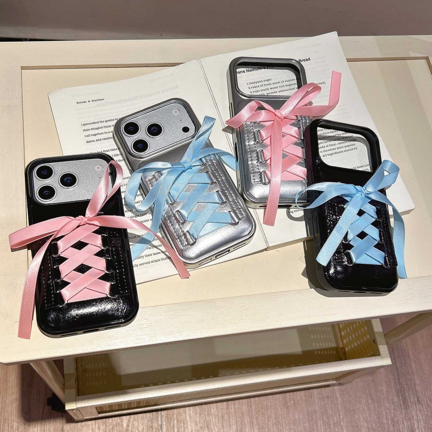 Lace-Up Ribbon Design Back Cover for iPhone