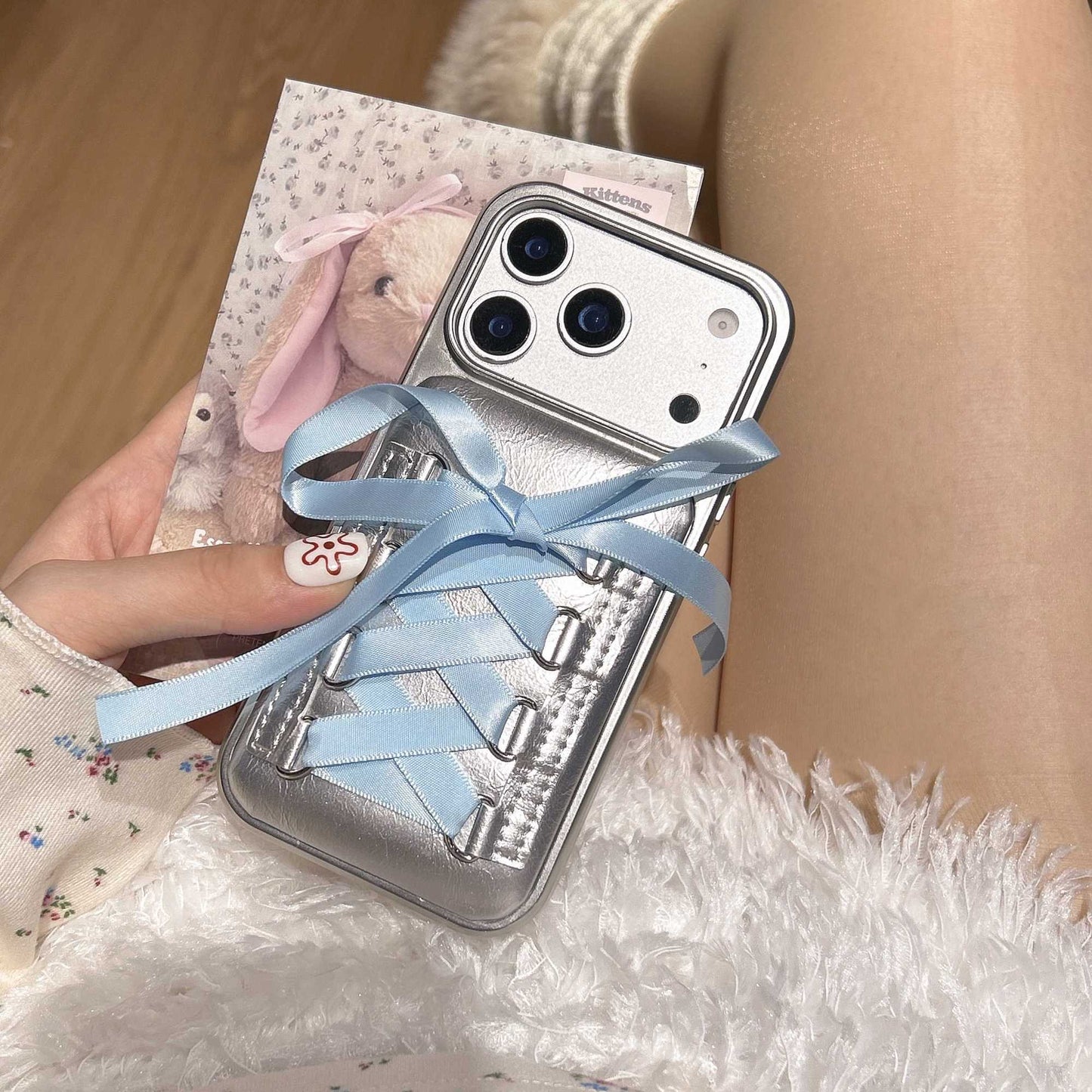 Lace-Up Ribbon Design Back Cover for iPhone