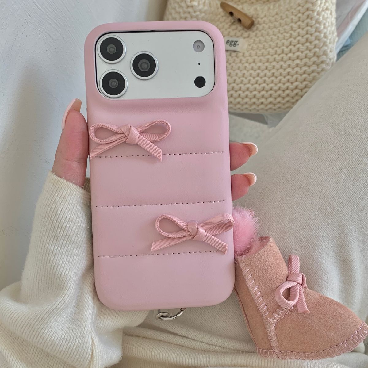 Soft Finish Back Cover with Bow Design for iPhone