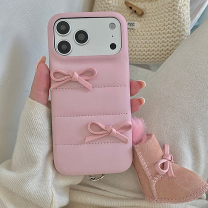 Soft Finish Back Cover with Bow Design for iPhone