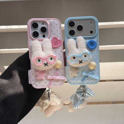 Cute Bunny Design Back Cover with Strap for iPhone