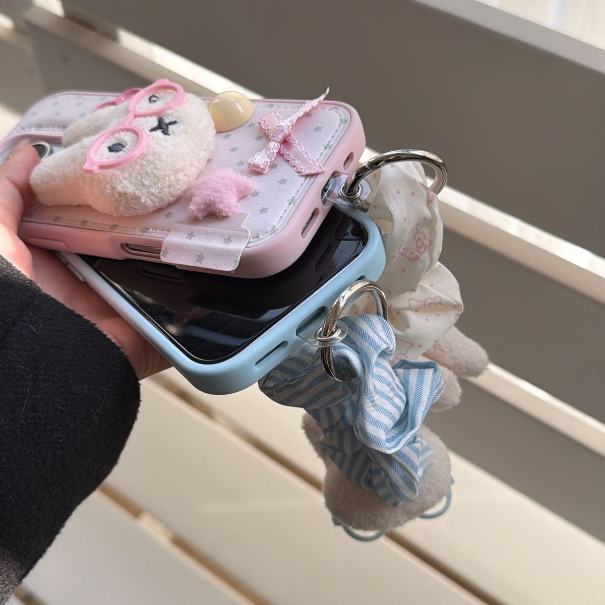 Cute Bunny Design Back Cover with Strap for iPhone