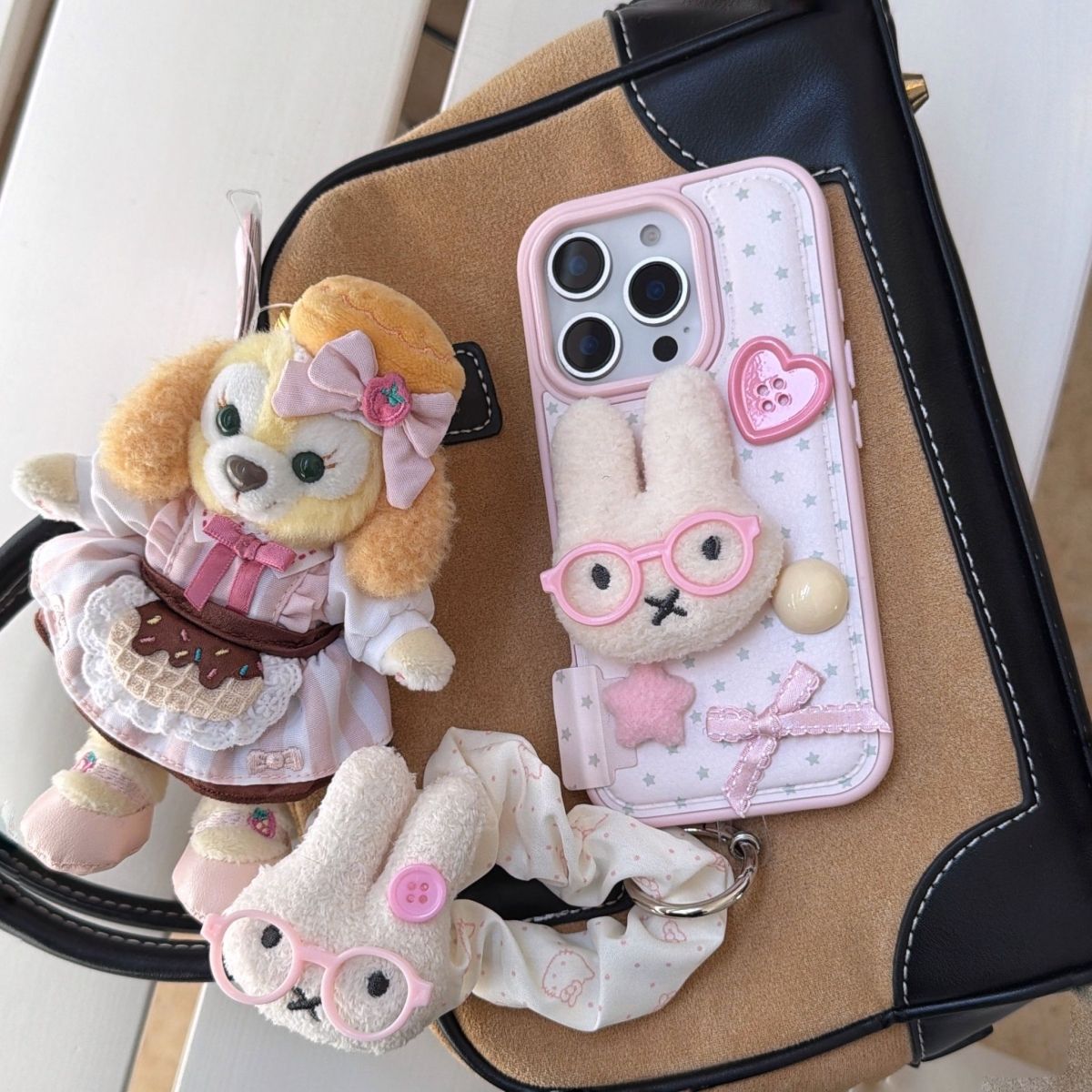 Cute Bunny Design Back Cover with Strap for iPhone