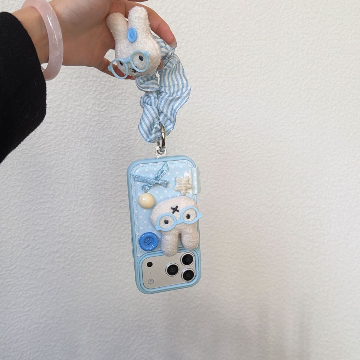 Cute Bunny Design Back Cover with Strap for iPhone