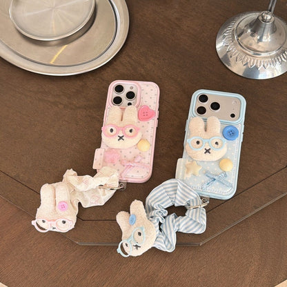 Cute Bunny Design Back Cover with Strap for iPhone