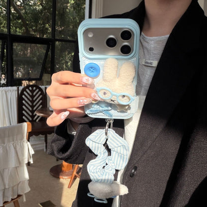 Cute Bunny Design Back Cover with Strap for iPhone