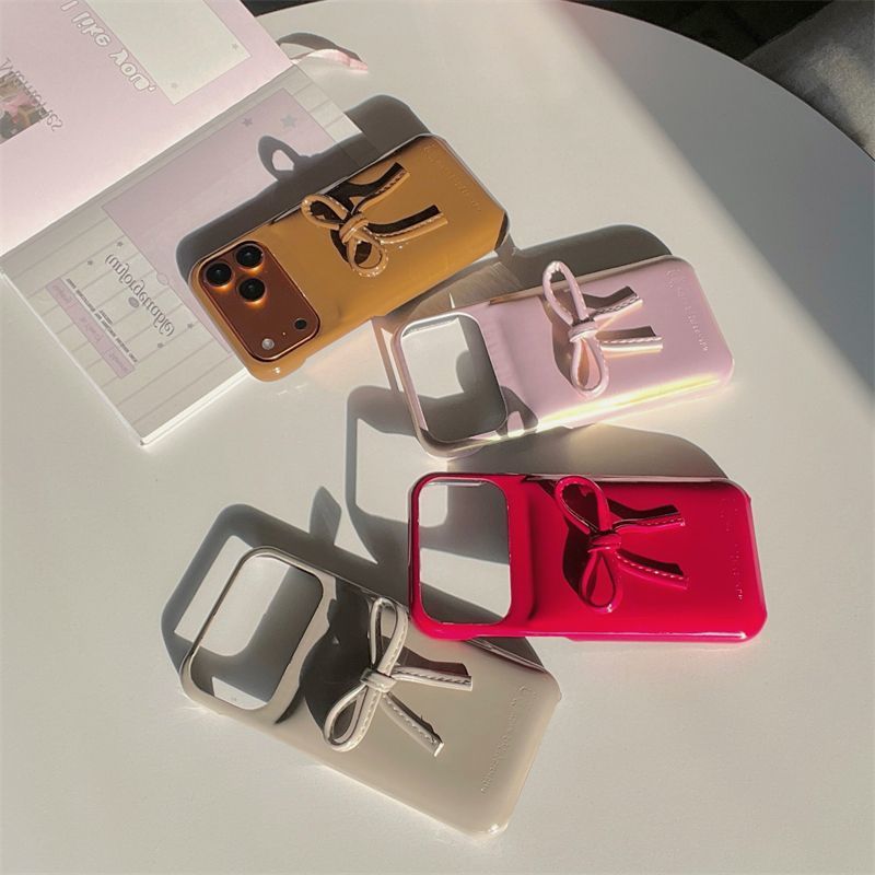 Brown Glossy Back Cover with Bow Design for iPhone