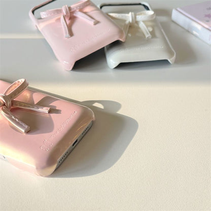 Brown Glossy Back Cover with Bow Design for iPhone