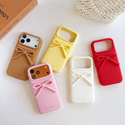 Bow Design Back Cover with Heart Charm Strap for iPhone