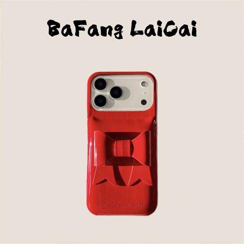 Glossy Back Cover with Bow Design for iPhone