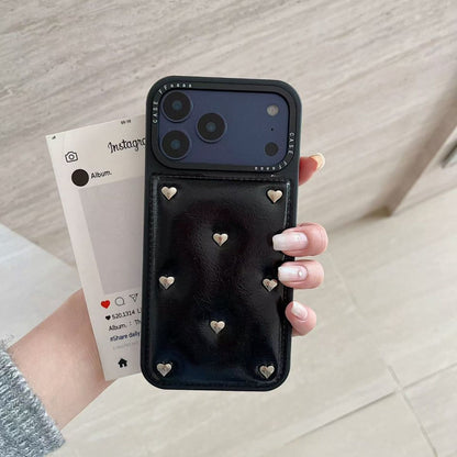 Heart Pattern Back Cover with Wrist Strap for iPhone