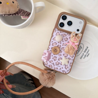 Cute Design Back Cover with Strap and Charm for iPhone