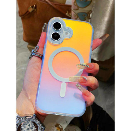 MagSafe Transparent Gradient iPhone Case | Shockproof Magnetic Protective Cover for iPhone
