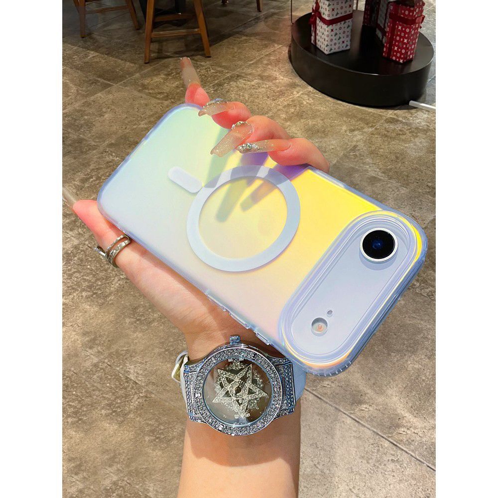 MagSafe Transparent Gradient iPhone Case | Shockproof Magnetic Protective Cover for iPhone