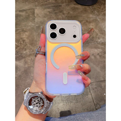 MagSafe Transparent Gradient iPhone Case | Shockproof Magnetic Protective Cover for iPhone